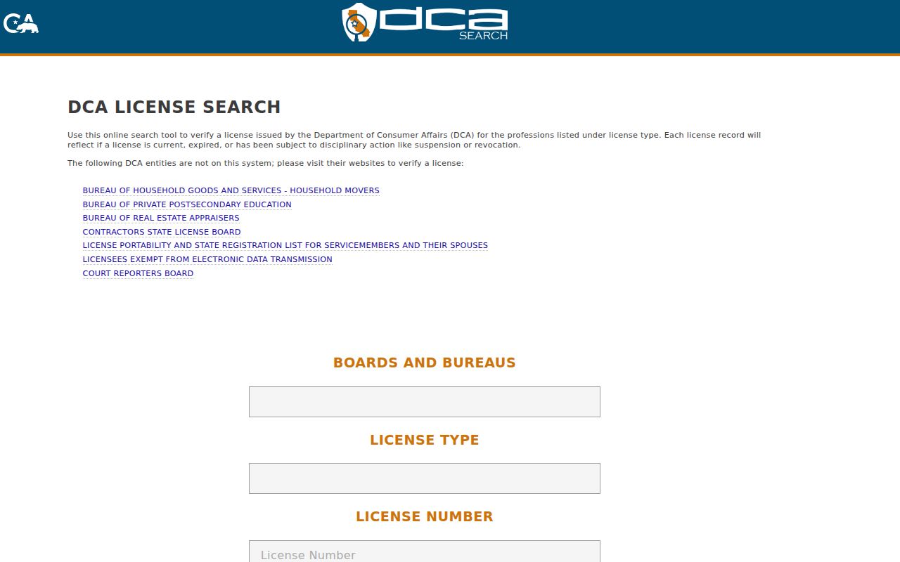 Los Angeles County residents directory California license search
