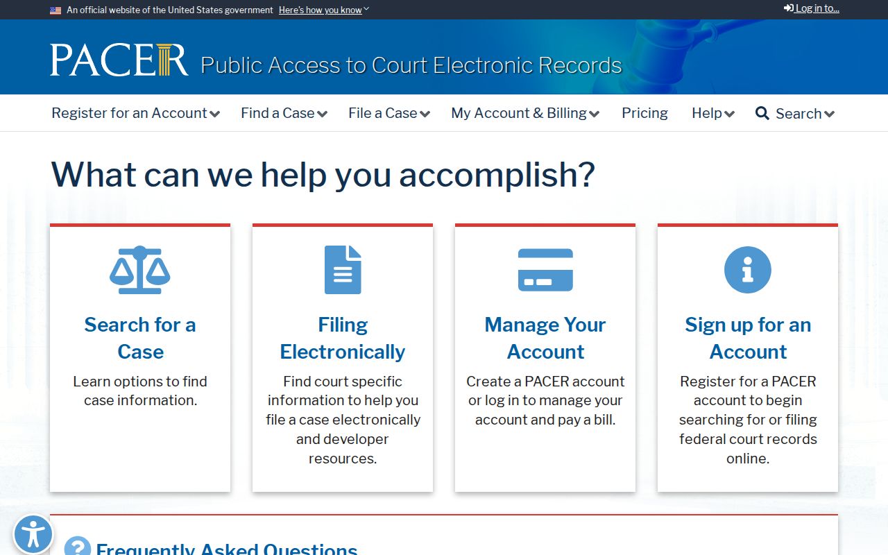 Los Angeles County resident lookup federal PACER records